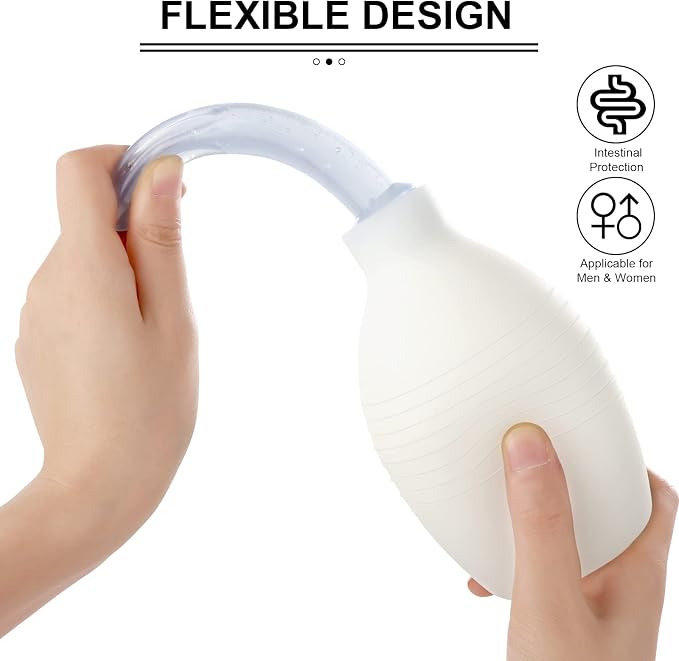 RANEU Enema Bulb Kit with Lube Anal Douche Superior Materials Douche for Men Women