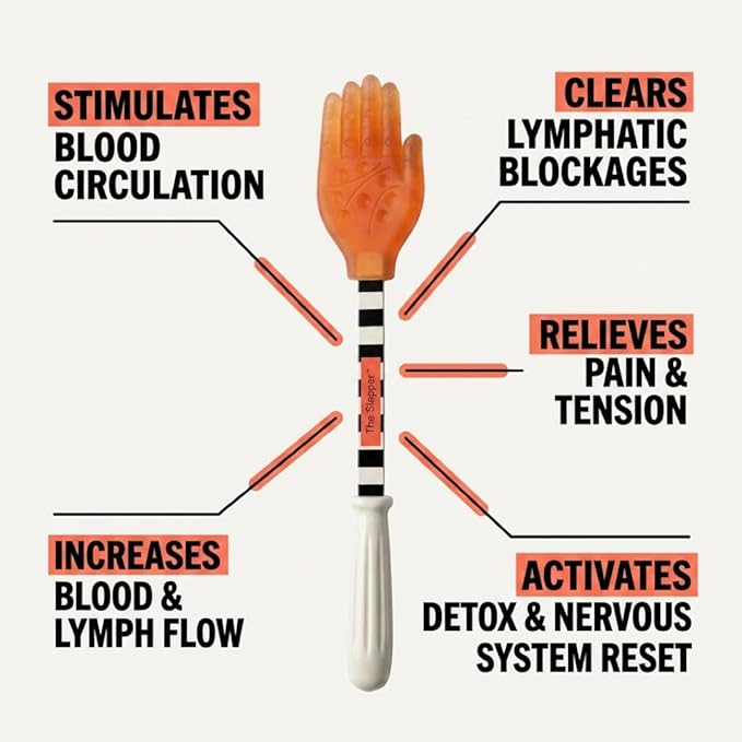 Lymphatic Drainage Massage Tool & Body Massage Paddle with Stainless Steel Acupressure Roller Ball, Gua Sha Body Scraping Tool for Muscle Recovery & Fascia Release