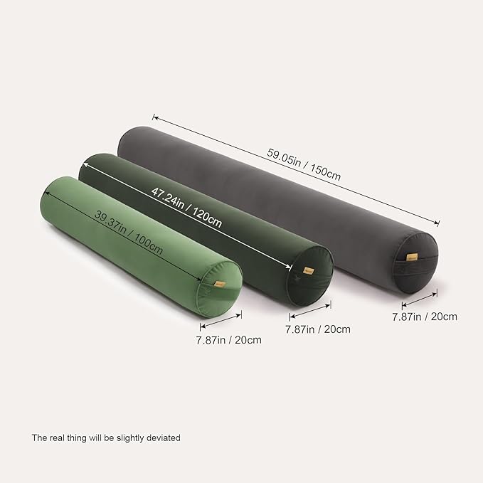 Body Pillow for Adults,Long Round Pillow,Big Cylindrical Pillow,Large Full Bolster Pillows for Side Sleepers (Jade Green, 39.37"*7.87")