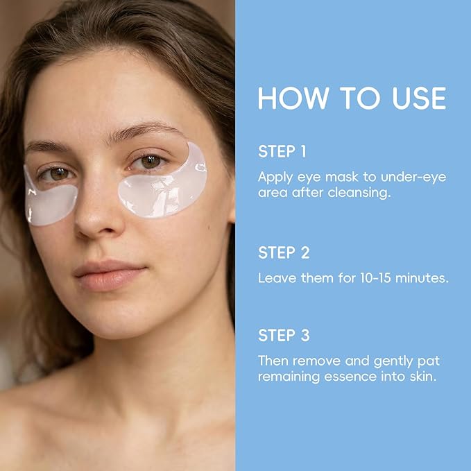 AKARY Milk Under Eye Patches 60PCS, for Dullness, Fine Lines & Dryness, Hydrating Eye Pads with Hyaluronic Acid, Firming & Nourishing, Enhance Elasticity, Radiant Glow, Mask Skincare for Women & Men