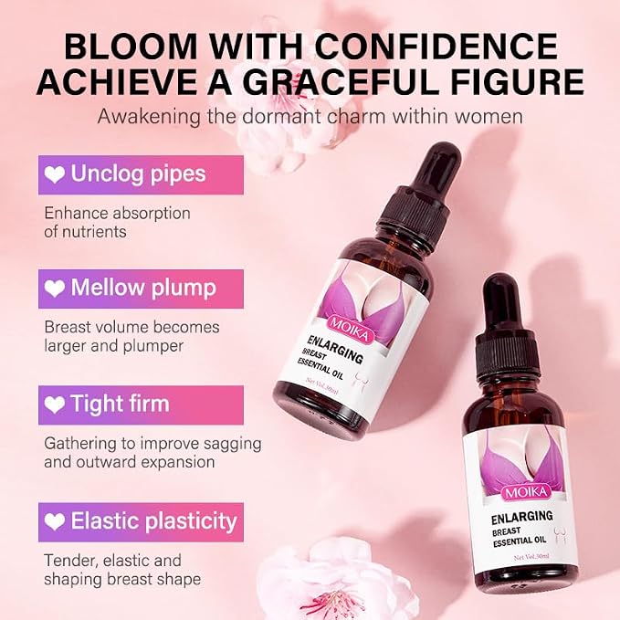 Natural Breast Care Oil & Firming Serum – Organic Essence for Women – Nourishing Massage Oil for Skin Elasticity & Tightening Appearance (1)