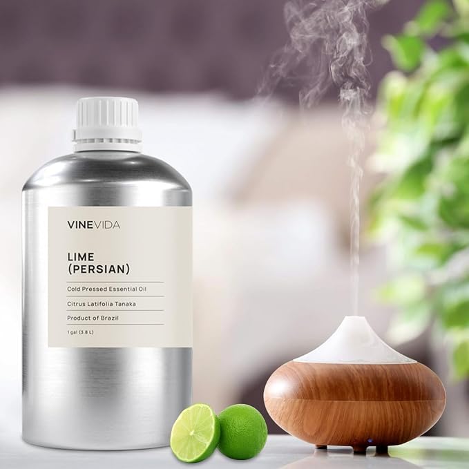 VINEVIDA Lime Essential Oil - Gallon Lime Oil Undiluted - Bulk Essential Oil for Soap Making & Candle Scents - 8 lbs