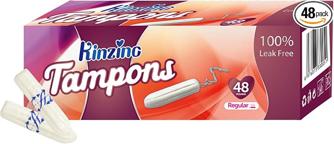 No Applicator Tampons Regular Absorbency Cotton Tampons for Women Disposable 48ct (Regular)