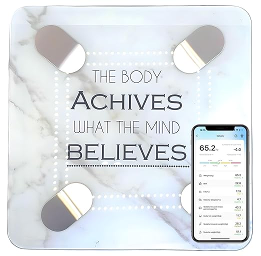 Body Basics Bluetooth Smart Scale - Digital Bathroom Scale with BMI & Body Fat Monitor, Health Analyzer, 400 lbs Capacity, Smartphone App Compatible (The Body Achieves What The Mind Believes)