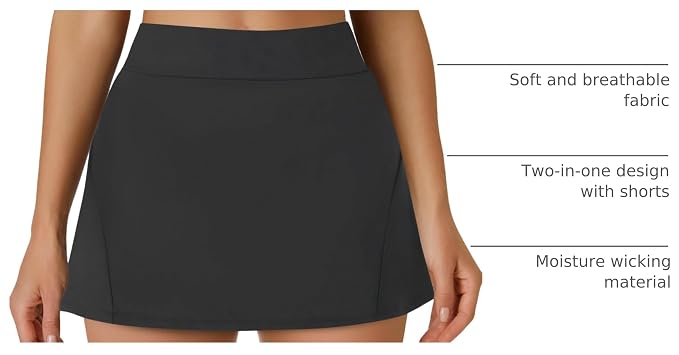 Womens Tennis Skirt Crossover High Waisted Skort with Pockets Shorts | Athletic Skirts for Golf Running Workout Pickleball, Aesthetic Activewear, Sporty Athleisure Style