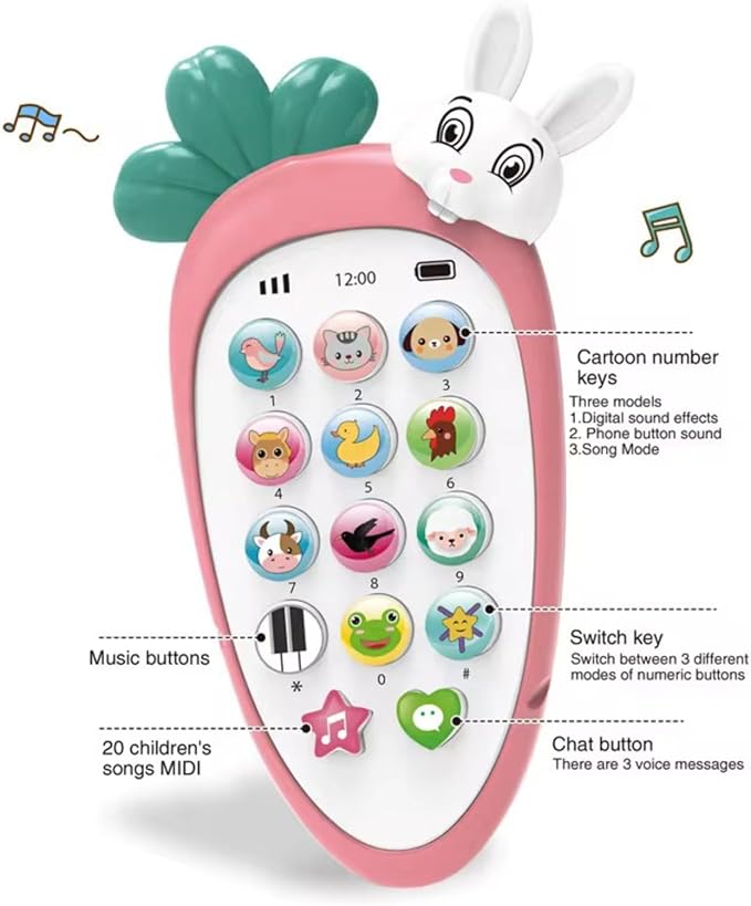 Baby Electronic Phone Toy – Early Childhood Educational Musical Toy with Multi-Function Buttons – Simulation Phone for Kids Development & Interactive Play