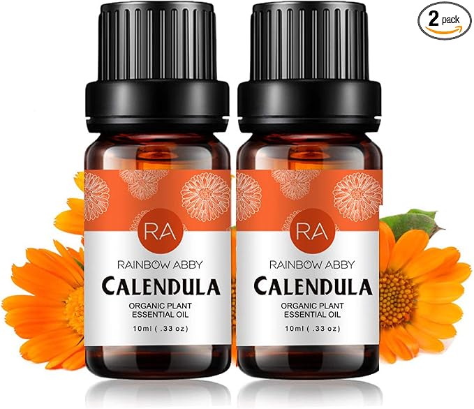 2-Pack Calendula Essential Oil 100% Pure Oganic Plant Natrual Flower Essential Oil for Diffuser Message Skin Care - 10ML