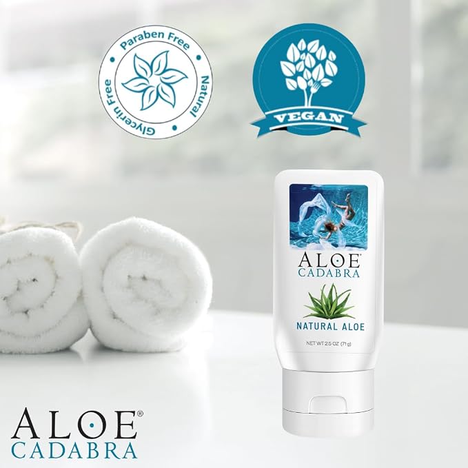 Aloe Cadabra Natural Water Based Personal Lubricant and Vaginal Moisturizer, NSF Certified Organic Aloe Lube for Men, Women and Couples, Non-Staining, pH Balanced (Unscented 2.5 Ounces, 2 Pack)