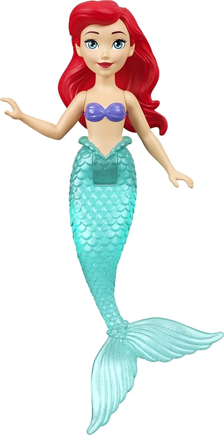 Mattel Disney Princess Toys, Small Doll 4-Pack with Mermaid Ariel, Prince Eric, Ursula & King Triton, Plus Trident Accessory, Inspired by Movie
