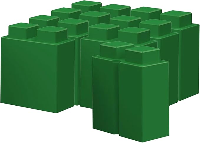 EverBlock 3” x 6” Quarter Size Plastic Modular Block Bulk Pack | Giant Building Blocks | Easy to Connect & Reuse | Indoor & Outdoor Use | Build Displays & Structures | Green