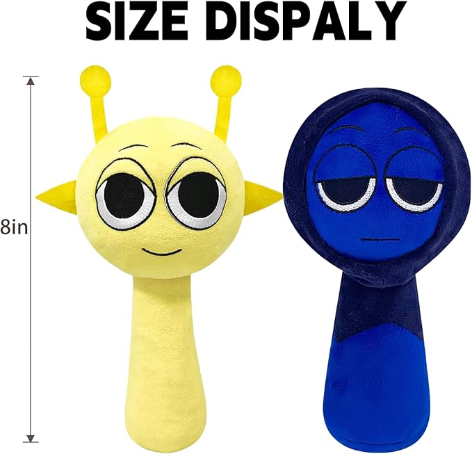 Plush Toys, Horror Games Plushies Toy for Fans, Soft Stuffed Animal Pillow Figure Doll Christmas Birthday Gifts for Adult Kids（Blue+Yellow）
