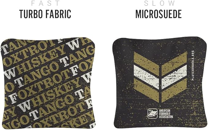 ACA Synergy Pro Professional Cornhole Bags Dual Sided Regulation 6x6 Set of 4 Patriotic Military