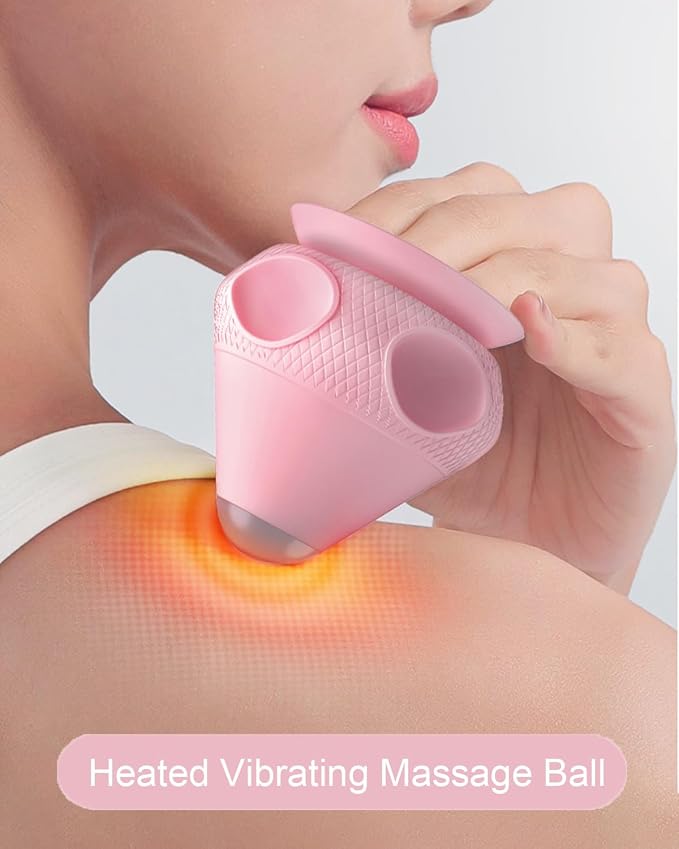 VibeHeat Mini – Heated Vibrating Massage Ball with Suction Base, 2 Heat & 2 Vibration Modes, Deep Tissue Trigger Point Massager for Back, Neck, Feet, Muscle Relief
