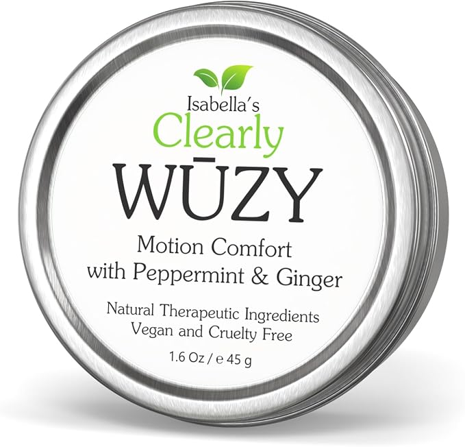Clearly WŪZY, Aromatherapy Rub for Morning and Motion Sickness, Dizziness, Travel, Pregnancy | Natural Remedy with Ginger, Peppermint, Lavender | Made in USA