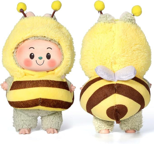 AICase for 17cm Doll Bee Clothes/Outfit,Bee Clothing Set for 17cm Doll,2 Piece Set Hat Clothing,Boys and Girls Stylish Adorable Clothes Accessories-01