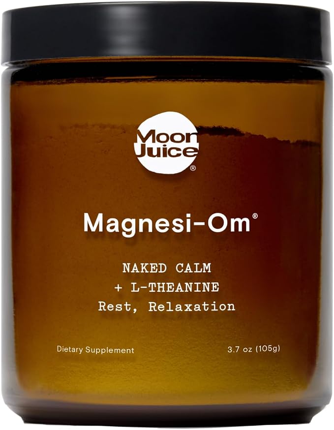 Moon Juice Magnesi-Om Magnesium Powder Supplement - Chelated Magnesium Complex + L-Theanine Blend for Rest, Relaxation & Regularity - Vegan, Non-GMO & No Sugar, Unflavored, 3.9 oz, 30 Sevings