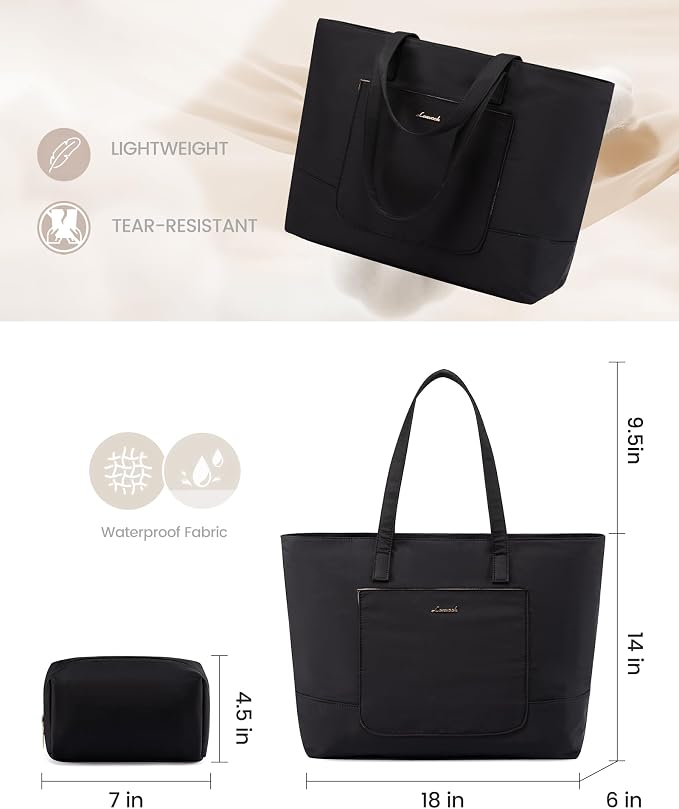 LOVEVOOK Tote Bag for Women, Work Tote with Laptop Compartment for Nurse Travel Commuter, Gym Tote Purse with Yoga Mat Strap