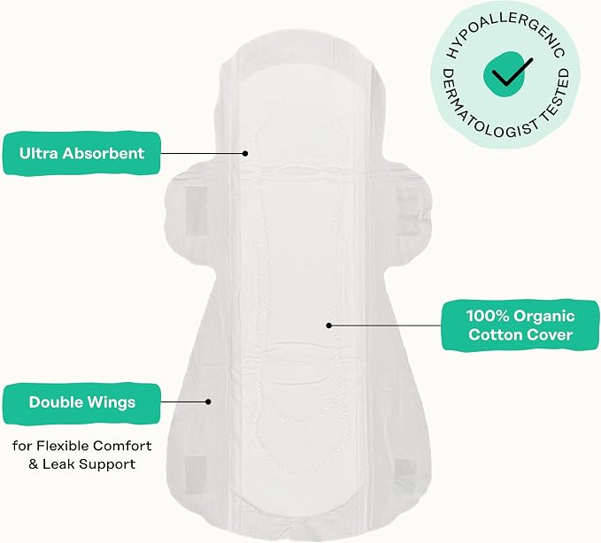 The Honey Pot Company - Herbal Pads for Women - Organic Incontinence Daytime w/Wings. Infused w/Essential Oils for Cooling Effect & Postpartum Essentials - Feminine Care - 16ct.