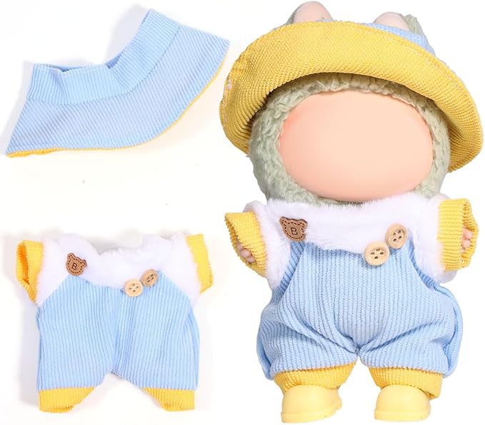 AICase for 17cm Doll Clothes/Outfit,Clothes Set for 17cm Bubu,3 Piece Set Hat Clothing for BUBU, Boys and Girls Stylish Adorable Accessories (C_Style)