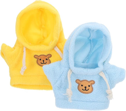 SAFIGLE 10 Pcs Mini Bear Doll Clothes Set Stuffed Animal Hoodies Soft Plush Doll Costume Accessories for Kids Dress up