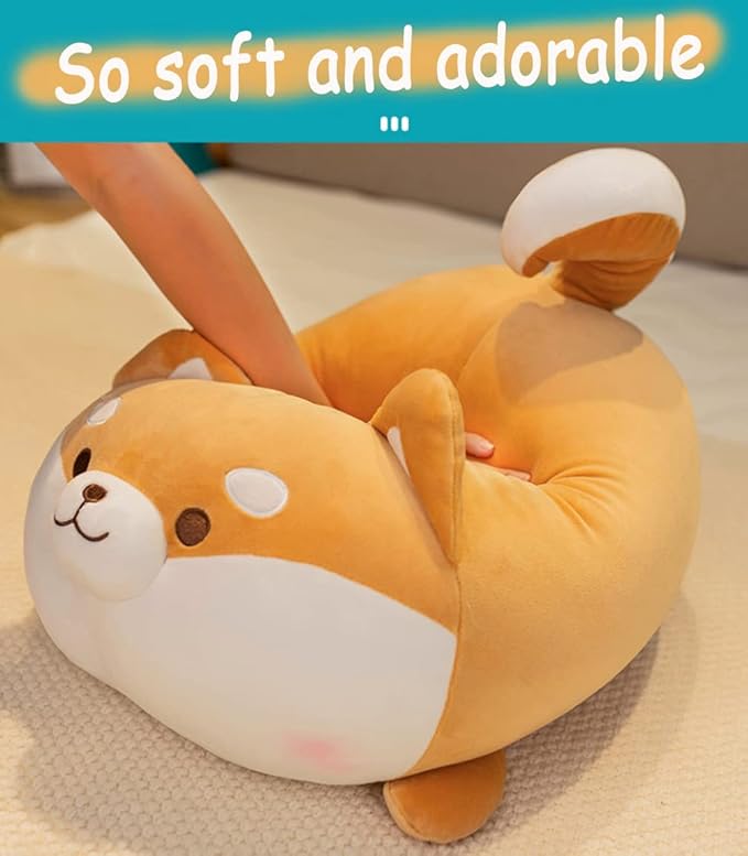 Shiba Inu Plush Toy 13.7",Cute Corgi Plush Pillow Super Soft,Shiba Inu Plush Hugging Pillow Kawaii Plush Toys Gift for Boy Girl Kids Birthday Valentine