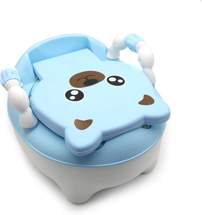 SMT- Baby Kids Portable Bear Blue Potty Training Seat Toddler Lovely Toilet Seat Stool Chair [P/N: ET-BABY003-BLUE]