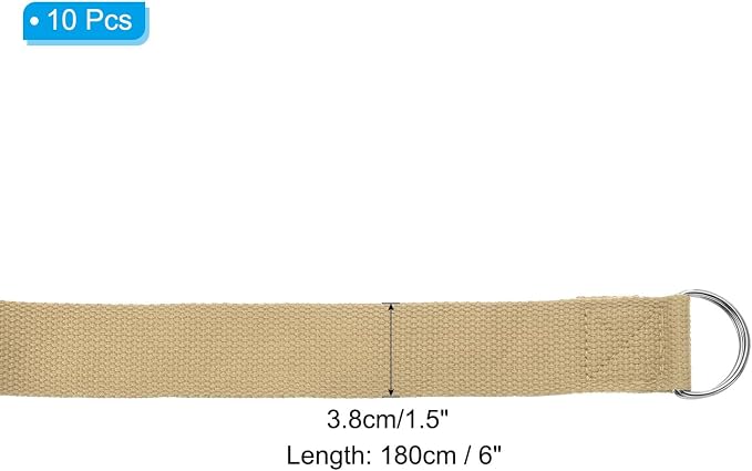 PATIKIL Yoga Strap for Stretching, Cotton Yoga Belt with Adjustable Metal D-Ring Buckle Stretch Band for Fitness Pilates
