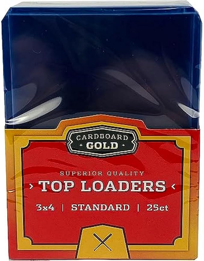 Cardboard Gold - 35pt Top Loaders for Cards - 25 Count - Premium 3x4 Inch Trading Card Toploaders - Protect Your Baseball and Sports Cards with These Crystal Clear Hard Plastic Sleeves Protectors