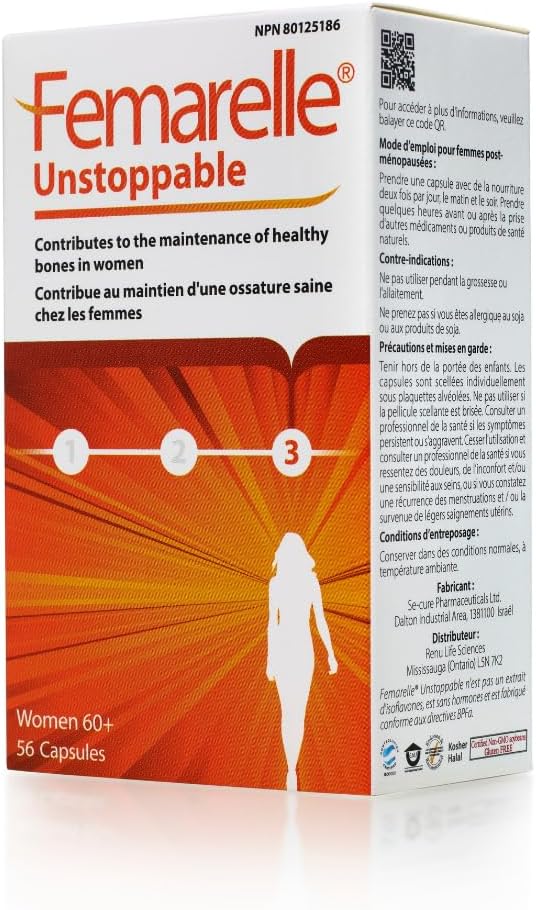 Femarelle® Unstoppable –Dietary Supplement for Women – Supporting Bone, Muscles and Joints & Vaginal Health – 56 Capsules – Non-Hormonal – Clinically Studied