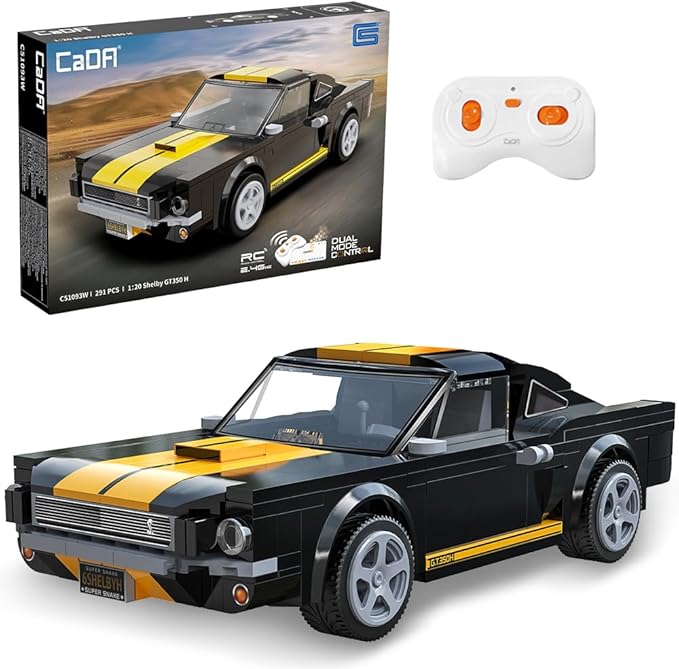 CaDA C51093W Shelby GT350 H Building Block Racing Model, 1:20 Scale, 292 Precision Pieces, High-Performance Aerodynamic Design, Programmable Supercar Track King Collectible