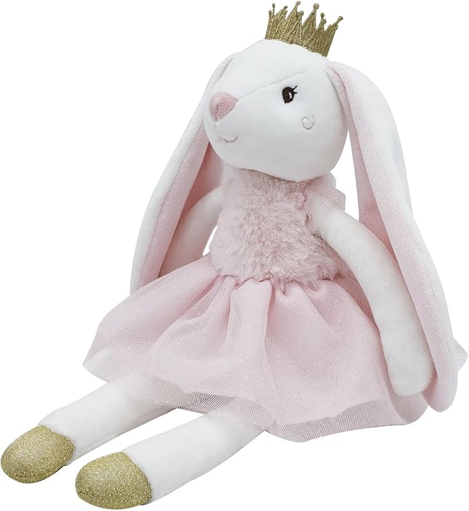 15.7" Easter Bunny Stuffed Animals, Princess Stuffed Bunny, Cute Plush Toy Rabbit Easter Decoration Birthday Gift for Boys and Girls, Pink