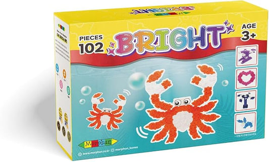 STEM Toys for Kids Ages 3 Bright | Educational Building Blocks Set | 102-Piece BPA-Free Plastic | Enhances Creativity & Fine Motor Skills | Includes Instruction Booklet - Orange