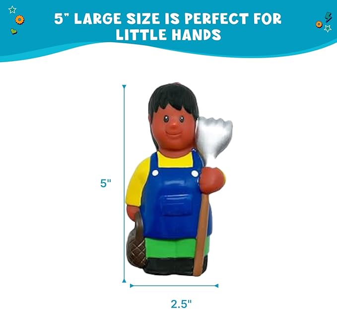 Get Ready Kids 620 Multicultural Career Figures Set of 8-5" Chunky Community Helper Toys for Toddlers, Preschool, Daycare, Classroom Learning & Imaginative Play