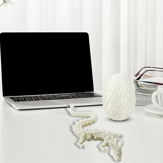 Pigmiss 3D Printed Dragon,3D Dragon Eggs with Dragon Inside,Dragon Fidget Toy for Adult,Full Articulated Dragon Crystal Dragon Easter Eggs Decoration for Gift (Luminous Color)