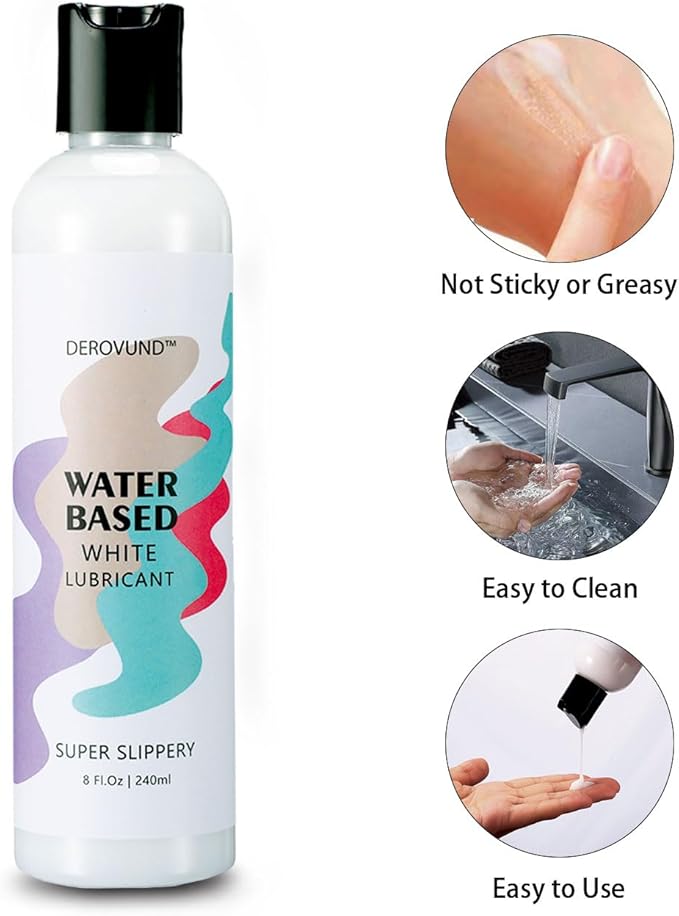 Cum lube, Super Slippery Sex Lube Water-Based Personal White Lubricant with Hyaluronic Acid, Creamy White Lube Unscented for Sensitive Skin, Women & Men & Couples