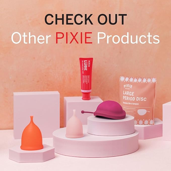 Pixie Menstrual Cup Lube for Feminine Care - Make it Easy to Insert Your Period Cups - All Natural Water Based Lubricant - Very Useful for Menstrual Disc Users - TSA Approved (20 ML)