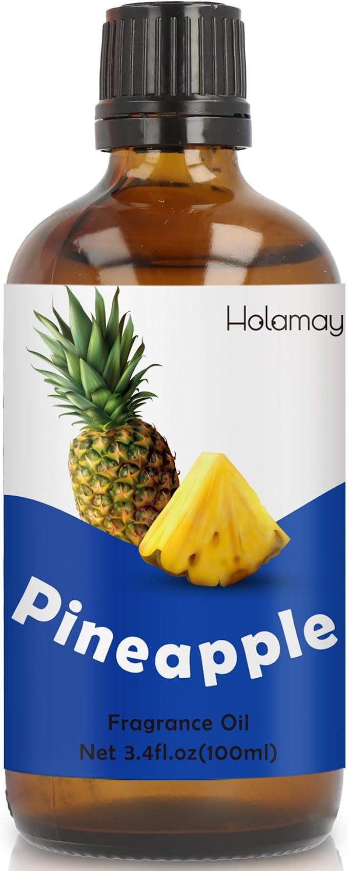 Holamay Pineapple Fragrance Oil 3.4 fl.oz/100 ml, Single Fruit Essential Oil, Premium Candle Making Scents, Fragrance Oil for Soap Making, Diffuser Oils for Home