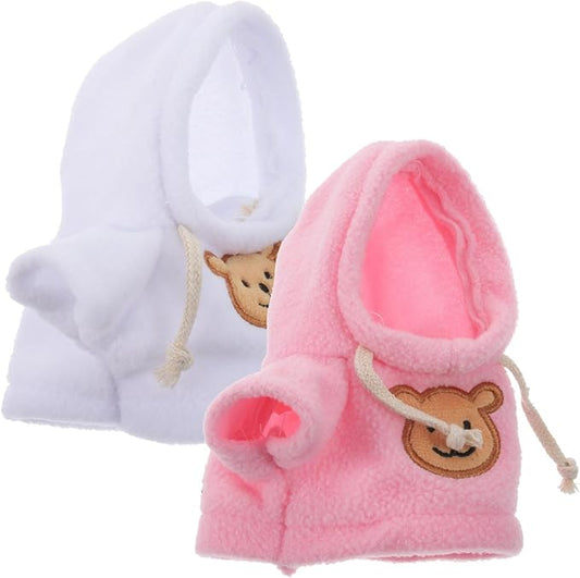 Toyvian 2pcs Small Plush Bear Doll Costume Stuffed Animal Outfit Girl Boy Plush Doll Hooded Sweater Clothes Cute Stuffed Animal Outfit Clothing for 6-8 Inch Stuffed Bears