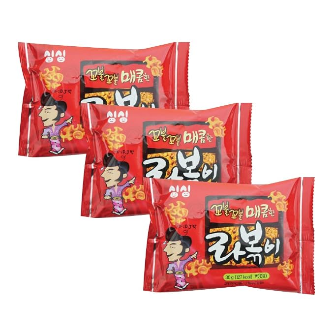 Rabokki Spicy Tteokbokki Flavor Korean Ramen Snack 30g x 3 bags, Stir-fried Rice Cake with Noodle Ramyeon Snack Topokki Flavor 라볶이