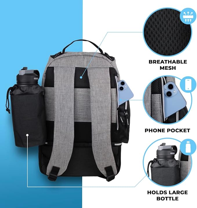 Flight level Disc Golf Backpack with Insulated Cooler | Frisbee Disc Golf Bag | Large Capacity up to 20 Discs