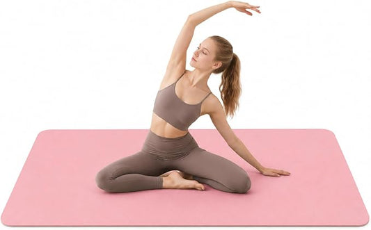 Thick and Wide Yoga Mat 72''x24''/35''(8mm/10mm) for Women and Men, Durable & Cushioned Yoga Mat with Carrying Strap for Pilates, Stretching and Home Workout
