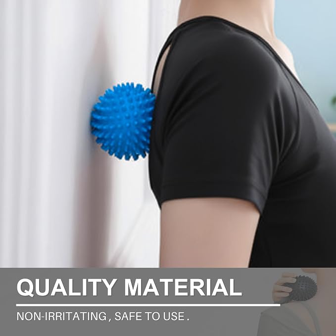 LEZER Spiky Massage Ball, Trigger Massage Point, Plantar Fasciitis, Deep Tissue Myofascial Release Tool, Foot Massager, Muscle Knot Relief, Physical Therapy, 3.5 in（Black）