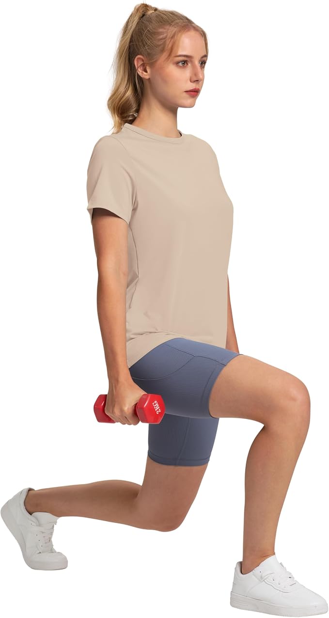 OFEEFAN Workout Tops for Women UPF 50+ Breathable Quick Dry Loose Fit T Shirt Outdoor Yoga Running Hiking Gym Tee Top