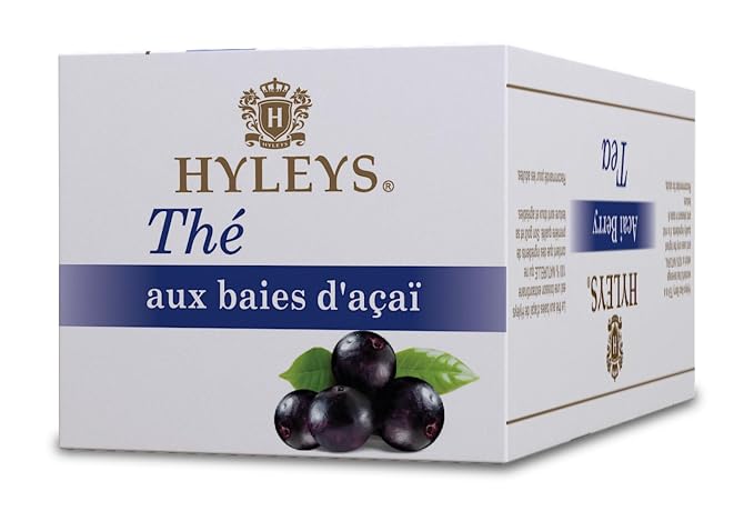 12 Pack Of Hyleys Natural Acai Berry With Green Tea - 25 Tea Bags - (100% Natural, Sugar Free, Gluten Free And Non-GMO)