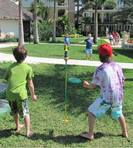 Bottle Bash Outdoor Flying Disc Game Set – Frisbee Toss Backyard and Beach Game for Family, Adult & Kids - Beersbee & Polish Horseshoes