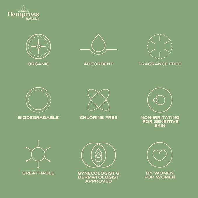Hempress Ultra Thin Pads for Women, 72 Count, Feminine Care Pads, Regular Flow Ultra Absorbent Cotton with Wings, Menstrual Sanitary Napkins, Unscented, Breathable Design