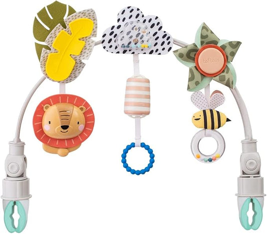 Taf Toys Savannah Adventures Arch with Fascinating Toys, Stimulates Baby’s Senses & Motor Skills Development | Newborn Toys & Baby Toys 3-6 Months | Use on Strollers, Bassinets, Crib & Car Seats