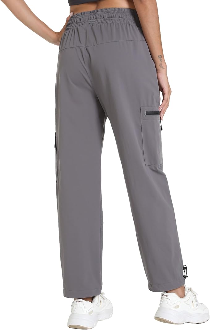 Rrosseyz Women's Hiking Pants with Pockets - Lightweight Water Resistant Joggers Cargo Pants for Casual Travel Golf Outdoor