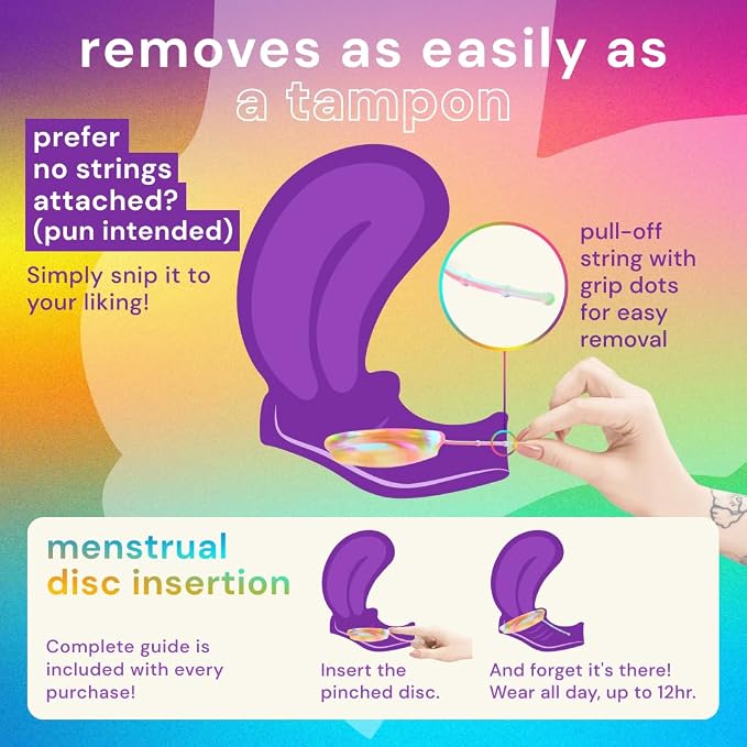 Bodyotics Reusable Menstrual Disc - 2 Pack (S & L), Proud | Leak-Proof Alternative to Cups, Tampons & Pads for Light or Heavy Flow; Body-Safe Silicone with 12 Hour Wear