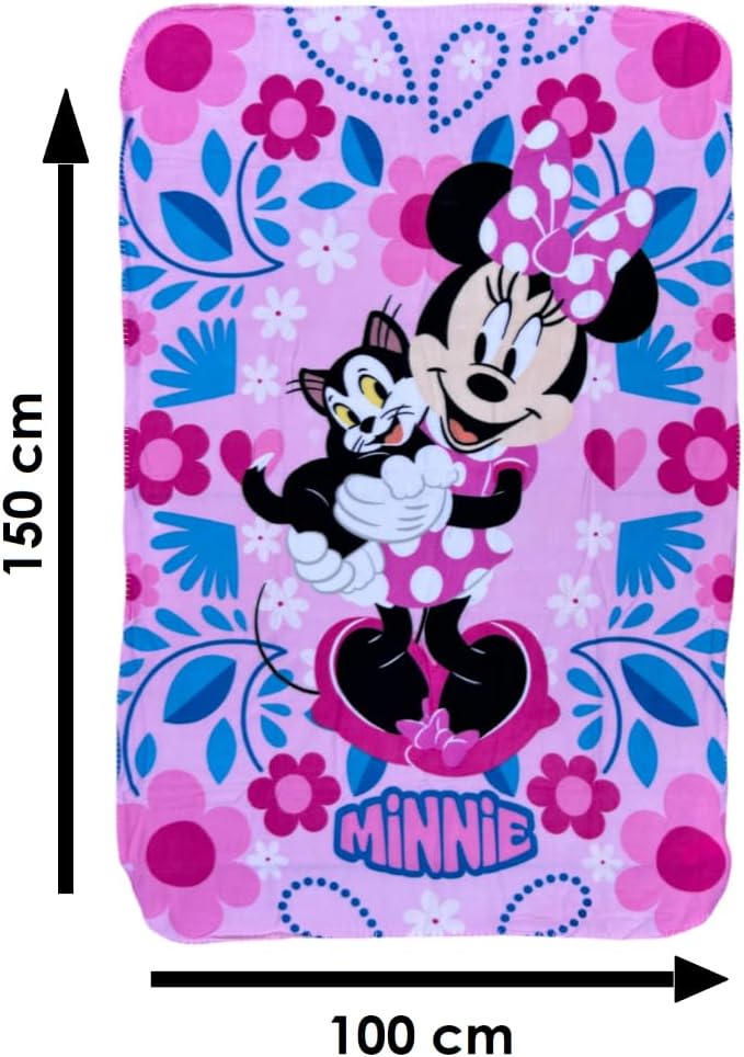 Official License Character Girls Pink Fleece Soft and Cozy Throw Blanket (40" x 60) (Minnie 2)